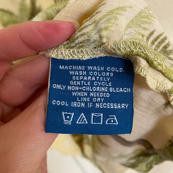 Seven Palm Hawaiian Shirt Men's XXL Yellow  Palm Trees Short Sleeve - Picture 5 of 7